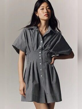 maeve knit twofer mini dress Maeve Long-Sleeve Knit Twofer Mini Dress Women's Size Small Black/White
